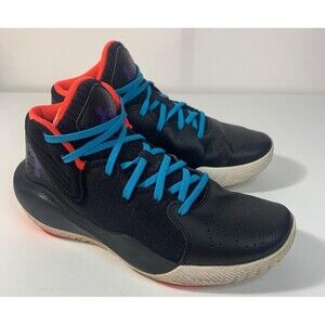 Under Armour UA Jet 21 Men 7.5 Basketball Shoes Black Orange 3024260-003